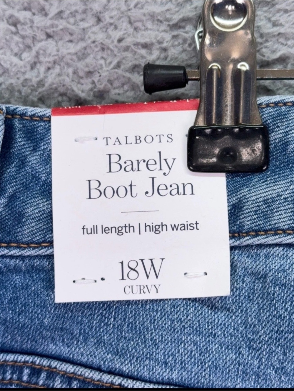 Talbots Jeans Womens 18W Blue Barely Boot Curvy High Waist Sutton Wash BNWT - Picture 3 of 7